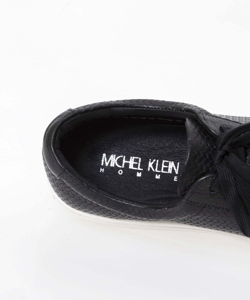 MICHEL KLEIN HOMME   （ミッシェルクランオム）の「《日本製》エンボス加工レザーシューズ（スニーカー・メンズ・ブラック/ホワイト・SMALL/MEDIUM/LARGE）」の8枚目の写真