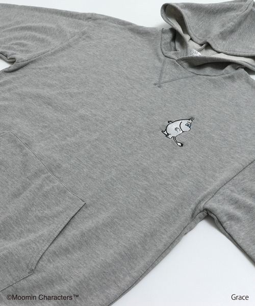 MOOMIN(ムーミン)の「MOOMIN / ムーミン 裏毛パーカー(パーカー・メンズ・ホワイト/杢グレー・S/M/L)」の9枚目の写真