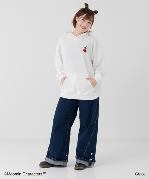 MOOMIN(ムーミン)の「MOOMIN / ムーミン 裏毛パーカー(パーカー・メンズ・ホワイト/杢グレー・S/M/L)」の13枚目の写真