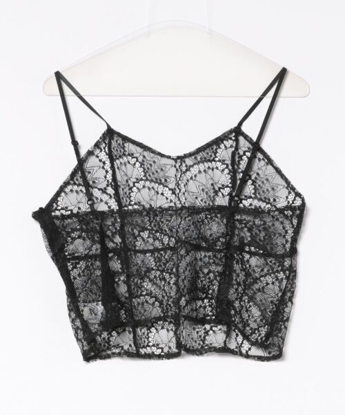 M TO R（ムウトアール）の「LACE PATCHWORK CAMISOLE（キャミソール・レディース・ブラック/ブラウン・38/40）」の3枚目の写真