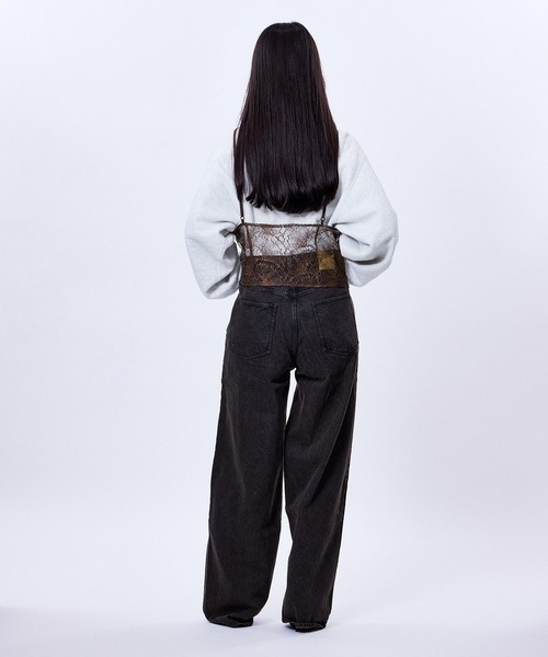 M TO R（ムウトアール）の「LACE PATCHWORK CAMISOLE（キャミソール・レディース・ブラック/ブラウン・38/40）」の9枚目の写真