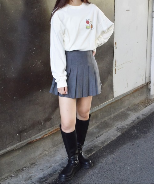 spiritoso(スピリトーゾ)の「【spiritoso】フルーツプリントTシャツ(CP)(Tシャツ/カットソー・レディース・サーモンピンク/オフホワイト・F)」の6枚目の写真