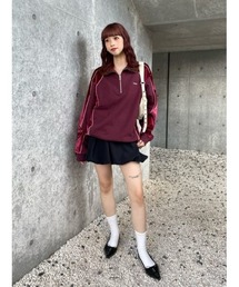 SLY（スライ）の「PIPING VELOUR HALF ZIP SW パイピング ベロア