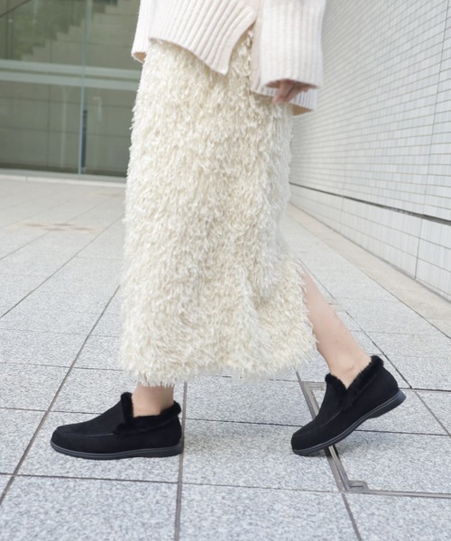 SESTO（セスト）の「1.2㎝シークレットソールあったかボアスリッポンスニーカー（スリッポン・レディース・ベージュ/グレー/ブラック・S/M/L/LL/3L）」の9枚目の写真