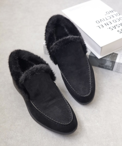 SESTO（セスト）の「1.2㎝シークレットソールあったかボアスリッポンスニーカー（スリッポン・レディース・ベージュ/グレー/ブラック・S/M/L/LL/3L）」の4枚目の写真