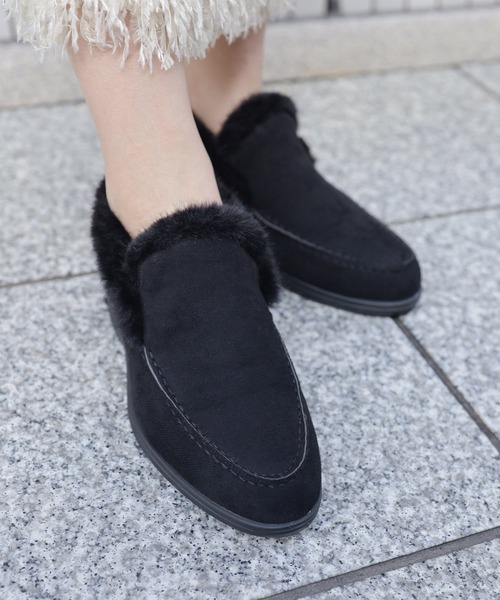 SESTO（セスト）の「1.2㎝シークレットソールあったかボアスリッポンスニーカー（スリッポン・レディース・ベージュ/グレー/ブラック・S/M/L/LL/3L）」の7枚目の写真