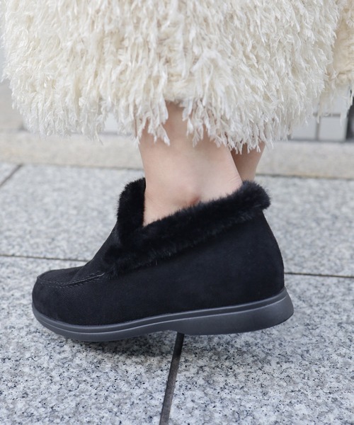 SESTO（セスト）の「1.2㎝シークレットソールあったかボアスリッポンスニーカー（スリッポン・レディース・ベージュ/グレー/ブラック・S/M/L/LL/3L）」の8枚目の写真