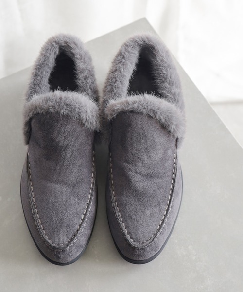 SESTO（セスト）の「1.2㎝シークレットソールあったかボアスリッポンスニーカー（スリッポン・レディース・ベージュ/グレー/ブラック・S/M/L/LL/3L）」の10枚目の写真