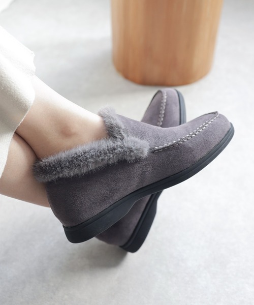 SESTO（セスト）の「1.2㎝シークレットソールあったかボアスリッポンスニーカー（スリッポン・レディース・ベージュ/グレー/ブラック・S/M/L/LL/3L）」の12枚目の写真