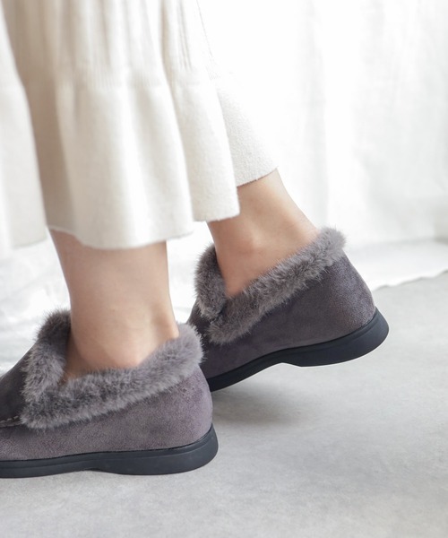 SESTO（セスト）の「1.2㎝シークレットソールあったかボアスリッポンスニーカー（スリッポン・レディース・ベージュ/グレー/ブラック・S/M/L/LL/3L）」の13枚目の写真