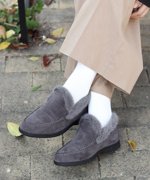 SESTO（セスト）の「1.2㎝シークレットソールあったかボアスリッポンスニーカー（スリッポン・レディース・ベージュ/グレー/ブラック・S/M/L/LL/3L）」の21枚目の写真