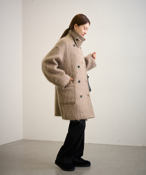 FRAMeWORK（フレームワーク）の「シャギーピーコート（ピーコート・レディース・キャメル/ネイビー/ベージュ・38/36）」の6枚目の写真