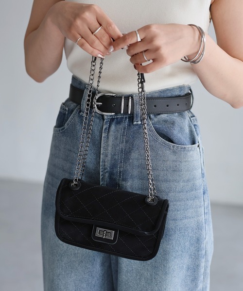 Riberry（リベリー）の「マットキルティングチェーンショルダーバッグ（ショルダーバッグ・レディース・ブラック・FREE）」の9枚目の写真