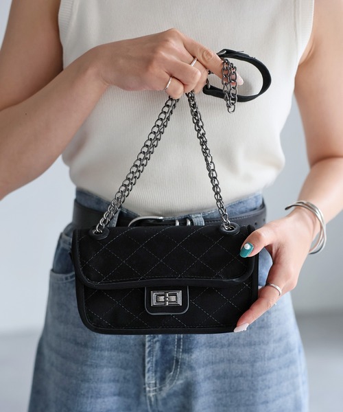 Riberry（リベリー）の「マットキルティングチェーンショルダーバッグ（ショルダーバッグ・レディース・ブラック・FREE）」の10枚目の写真