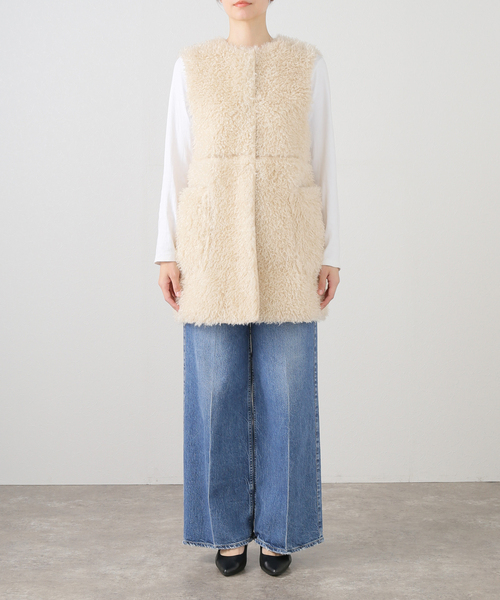 SLOBE IENA(スローブイエナ)の「ECOPELフェイクムートンベスト(ベスト・レディース・ベージュ・FREE)」の12枚目の写真