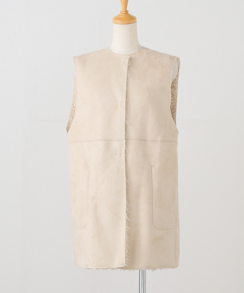 SLOBE IENA(スローブイエナ)の「ECOPELフェイクムートンベスト(ベスト・レディース・ベージュ・FREE)」の22枚目の写真