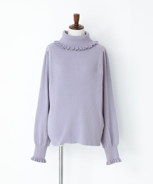 somari imagination（ソマリ イマジネーション）の「『フリルタートルネックニットプルオーバー』（ニット/セーター・レディース・ブラック/アイボリー/ブルー/ボルドー・2/1）」の20枚目の写真