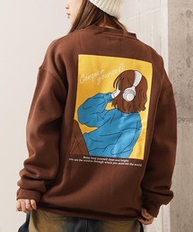 ガールプリント 裏起毛 スウェットシャツ / Girl print lined sweatshirt