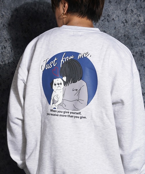 1111clothing（ワンフォークロージング）の「ガールプリント 裏起毛 スウェットシャツ / Girl print lined sweatshirt（スウェット・メンズ・F/E/D/C/A/B・L/M）」の4枚目の写真