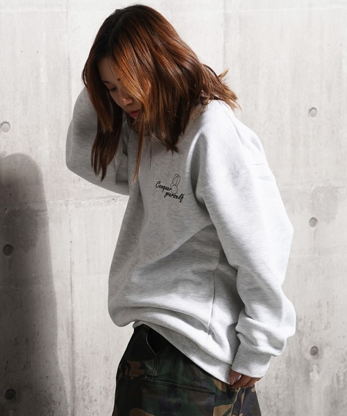 1111clothing（ワンフォークロージング）の「ガールプリント 裏起毛 スウェットシャツ / Girl print lined sweatshirt（スウェット・メンズ・F/E/D/C/A/B・L/M）」の10枚目の写真