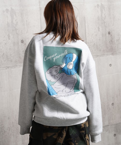 1111clothing（ワンフォークロージング）の「ガールプリント 裏起毛 スウェットシャツ / Girl print lined sweatshirt（スウェット・メンズ・F/E/D/C/A/B・L/M）」の11枚目の写真