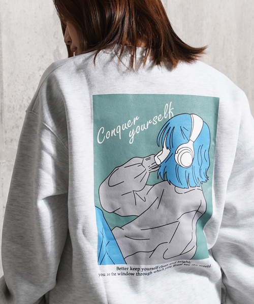 1111clothing（ワンフォークロージング）の「ガールプリント 裏起毛 スウェットシャツ / Girl print lined sweatshirt（スウェット・メンズ・F/E/D/C/A/B・L/M）」の16枚目の写真