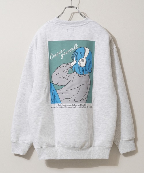 1111clothing（ワンフォークロージング）の「ガールプリント 裏起毛 スウェットシャツ / Girl print lined sweatshirt（スウェット・メンズ・F/E/D/C/A/B・L/M）」の8枚目の写真