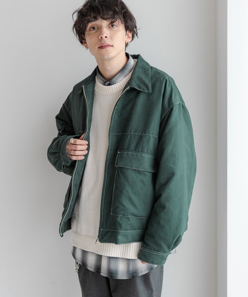 RAGEBLUE（レイジブルー）の「【AIRTHERMAL/高機能中綿】シンセティックレザー/スウェードフラップ中綿ブルゾン（ブルゾン・メンズ・ブラック/グリーン/ブラウン・LARGE/MEDIUM/SMALL）」の10枚目の写真