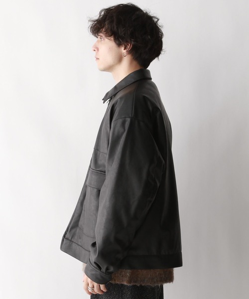 RAGEBLUE（レイジブルー）の「【AIRTHERMAL/高機能中綿】シンセティックレザー/スウェードフラップ中綿ブルゾン（ブルゾン・メンズ・ブラック/グリーン/ブラウン・LARGE/MEDIUM/SMALL）」の17枚目の写真