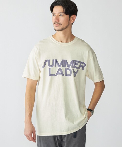 THE DAY ON THE BEACH（ザデイオンザビーチ）の「【SHIPS別注】THE DAY ON THE BEACH: ガーメントダイ プリント Tシャツ（Tシャツ/カットソー・メンズ・ナチュラル/ネイビー・LARGE/MEDIUM/X-LARGE）」の2枚目の写真