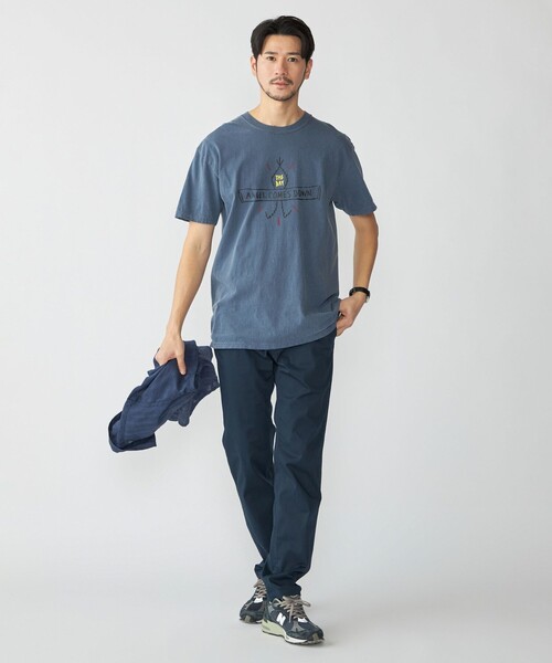 THE DAY ON THE BEACH（ザデイオンザビーチ）の「【SHIPS別注】THE DAY ON THE BEACH: ガーメントダイ プリント Tシャツ（Tシャツ/カットソー・メンズ・ナチュラル/ネイビー・LARGE/MEDIUM/X-LARGE）」の4枚目の写真