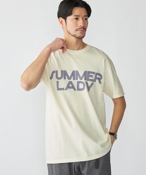 THE DAY ON THE BEACH（ザデイオンザビーチ）の「【SHIPS別注】THE DAY ON THE BEACH: ガーメントダイ プリント Tシャツ（Tシャツ/カットソー・メンズ・ナチュラル/ネイビー・LARGE/MEDIUM/X-LARGE）」の8枚目の写真