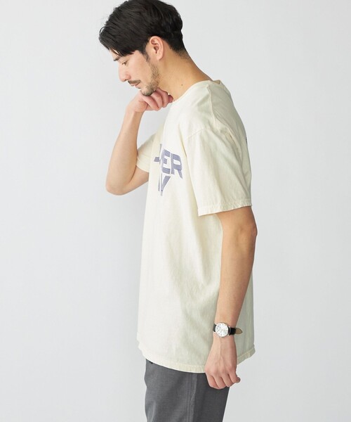 THE DAY ON THE BEACH（ザデイオンザビーチ）の「【SHIPS別注】THE DAY ON THE BEACH: ガーメントダイ プリント Tシャツ（Tシャツ/カットソー・メンズ・ナチュラル/ネイビー・LARGE/MEDIUM/X-LARGE）」の9枚目の写真