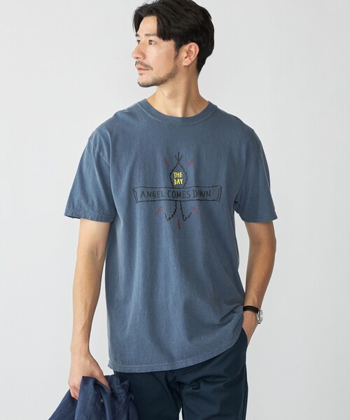 THE DAY ON THE BEACH（ザデイオンザビーチ）の「【SHIPS別注】THE DAY ON THE BEACH: ガーメントダイ プリント Tシャツ（Tシャツ/カットソー・メンズ・ナチュラル/ネイビー・LARGE/MEDIUM/X-LARGE）」の17枚目の写真