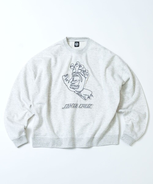 【セール】限定展開 SANTA CRUZ/サンタクルーズ 別注 ビッグシルエット パッチワークロゴ クルーネックスウェット（スウェット）｜FREAK'S STORE（フリークスストア）