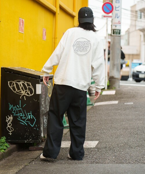 【セール】限定展開 SANTA CRUZ/サンタクルーズ 別注 ビッグシルエット パッチワークロゴ クルーネックスウェット（スウェット）｜FREAK'S STORE（フリークスストア）