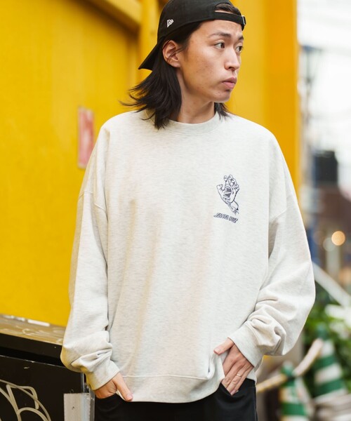【セール】限定展開 SANTA CRUZ/サンタクルーズ 別注 ビッグシルエット パッチワークロゴ クルーネックスウェット（スウェット）｜FREAK'S STORE（フリークスストア）