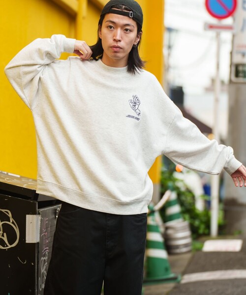 【セール】限定展開 SANTA CRUZ/サンタクルーズ 別注 ビッグシルエット パッチワークロゴ クルーネックスウェット（スウェット）｜FREAK'S STORE（フリークスストア）