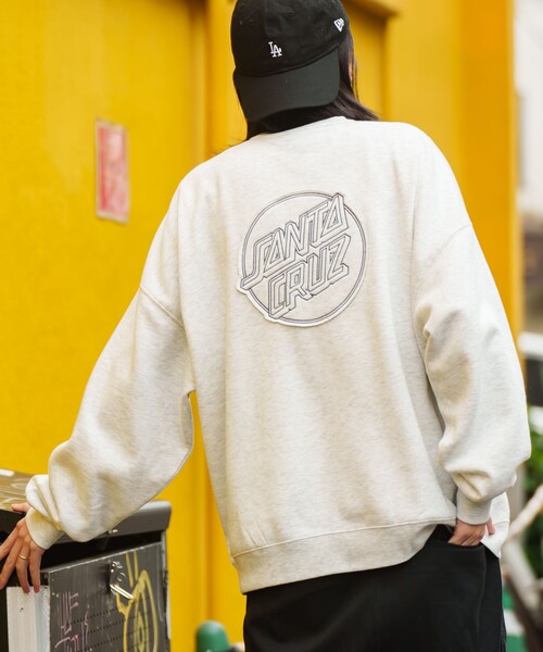 【セール】限定展開 SANTA CRUZ/サンタクルーズ 別注 ビッグシルエット パッチワークロゴ クルーネックスウェット（スウェット）｜FREAK'S STORE（フリークスストア）