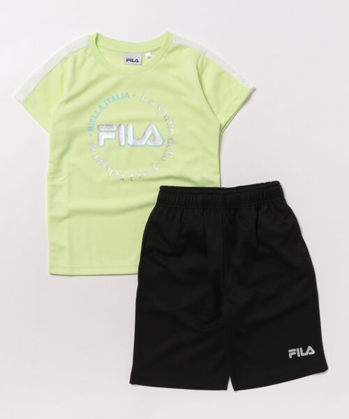 FILA（フィラ）の「FILA/フィラ　ロゴパールプリントセットアップジャージ（ジャージ・キッズ・レモンイエロー/オフホワイト・160/150/140/130）」の2枚目の写真