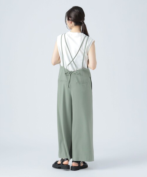 BEAMS HEART(ビームスハート)の「フレンチ プルオーバー × サロペット(セットアイテム)(つなぎ/オールインワン・レディース・ベージュ/オリーブ/ブラック・FREE)」の3枚目の写真