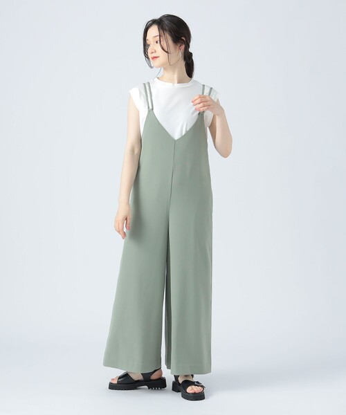 BEAMS HEART(ビームスハート)の「フレンチ プルオーバー × サロペット(セットアイテム)(つなぎ/オールインワン・レディース・ベージュ/オリーブ/ブラック・FREE)」の9枚目の写真