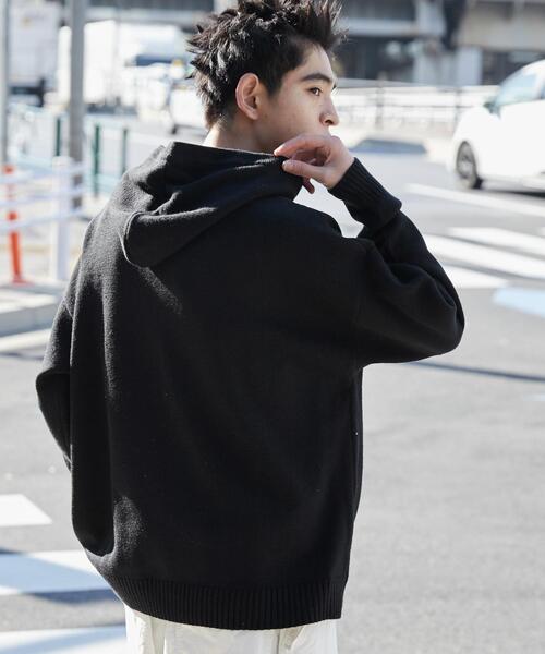 WEGO（ウィゴー）の「WEGO/グラフィックプリントニットパーカー（ニット/セーター・メンズ・ホワイト/ブラック・MEDIUM/LARGE）」の13枚目の写真