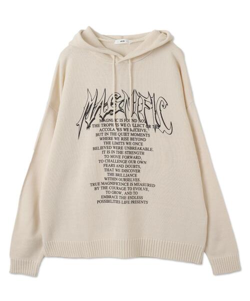 WEGO（ウィゴー）の「WEGO/グラフィックプリントニットパーカー（ニット/セーター・メンズ・ホワイト/ブラック・MEDIUM/LARGE）」の15枚目の写真