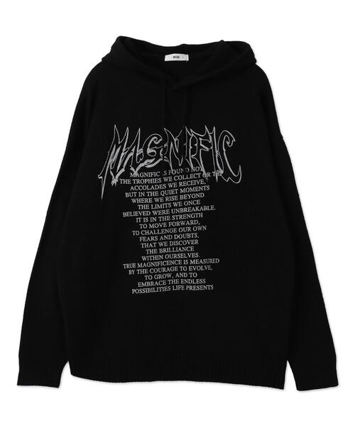 WEGO（ウィゴー）の「WEGO/グラフィックプリントニットパーカー（ニット/セーター・メンズ・ホワイト/ブラック・MEDIUM/LARGE）」の16枚目の写真