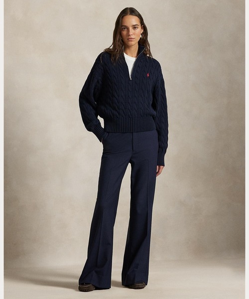 ケーブルニット コットン クォータージップ セーター（ニット/セーター