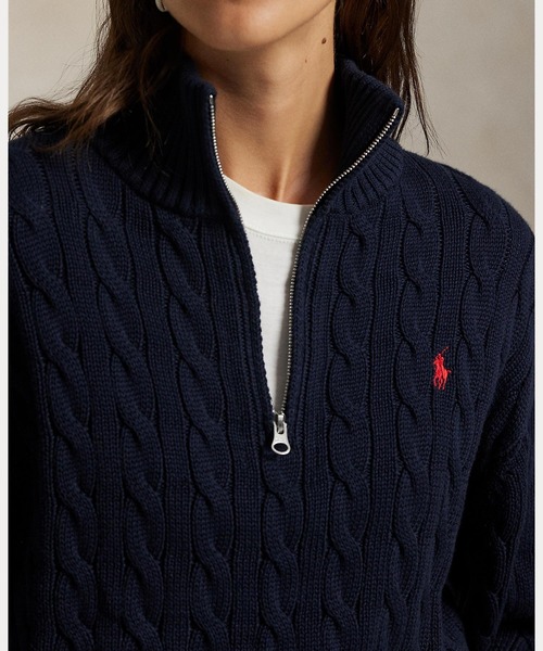 『PoloRalphLauren』ケーブルニットコットンクォータージップセーター ケーブルニット コットン クォータージップ セーター（ニット/セーター
