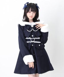 ハートバックルベルトセーラーファーコート