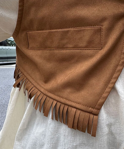 CIAOPANIC（チャオパニック）の「ウエスタンレーススウェードベスト（ベスト・レディース・ベージュ/ボルドー/ブラウン・ONE SIZE）」の21枚目の写真