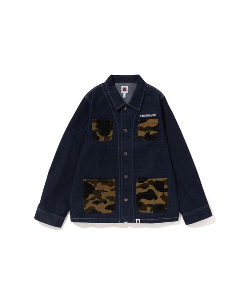 【セール】1ST CAMO POCKET DENIM COVERALL JACKET（ミリタリージャケット）｜A BATHING APE（アベイシングエイプ）